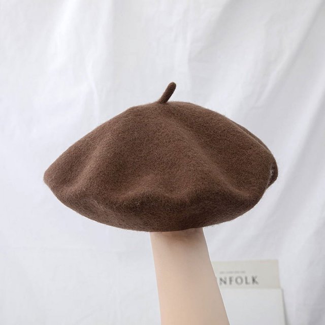 LinYooLi Ishihara Rimi Hat Vintage British Wool Beret Thick Japanese Painter Hat Korean Version Versatile Pumpkin Hat Girl