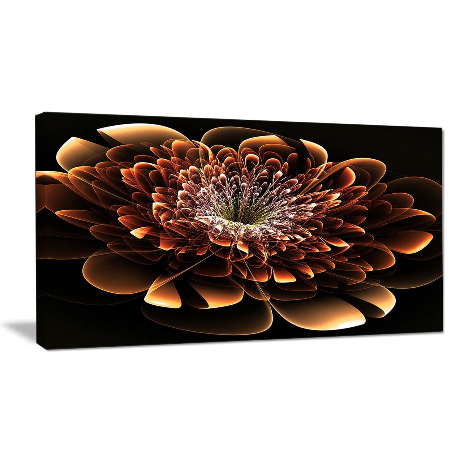 Tableau à toile imprimée numérique florale Design Art Fleur fractale brune