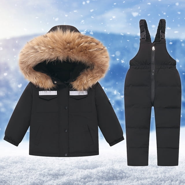 Weiqiqre Baby Kids' One-Piece Rompers, Boys Girls Fashion Solid Color Down Jackets Keep Thickening Warm Outdoor Coat Jumpsuit Set
