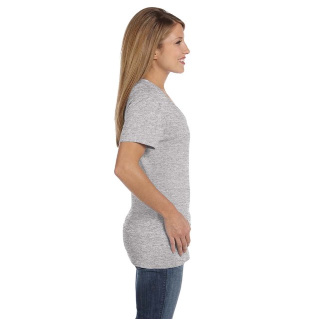 Hanes Ladies 4.5 oz. 100% Ringspun Cotton nano-T V-Neck T-Shirt
