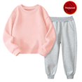 thumbnail image 2 of LIJCC Girls Fall And Winter Padded Round Neck Sweater Pants Two Piece Suit, 2 of 4