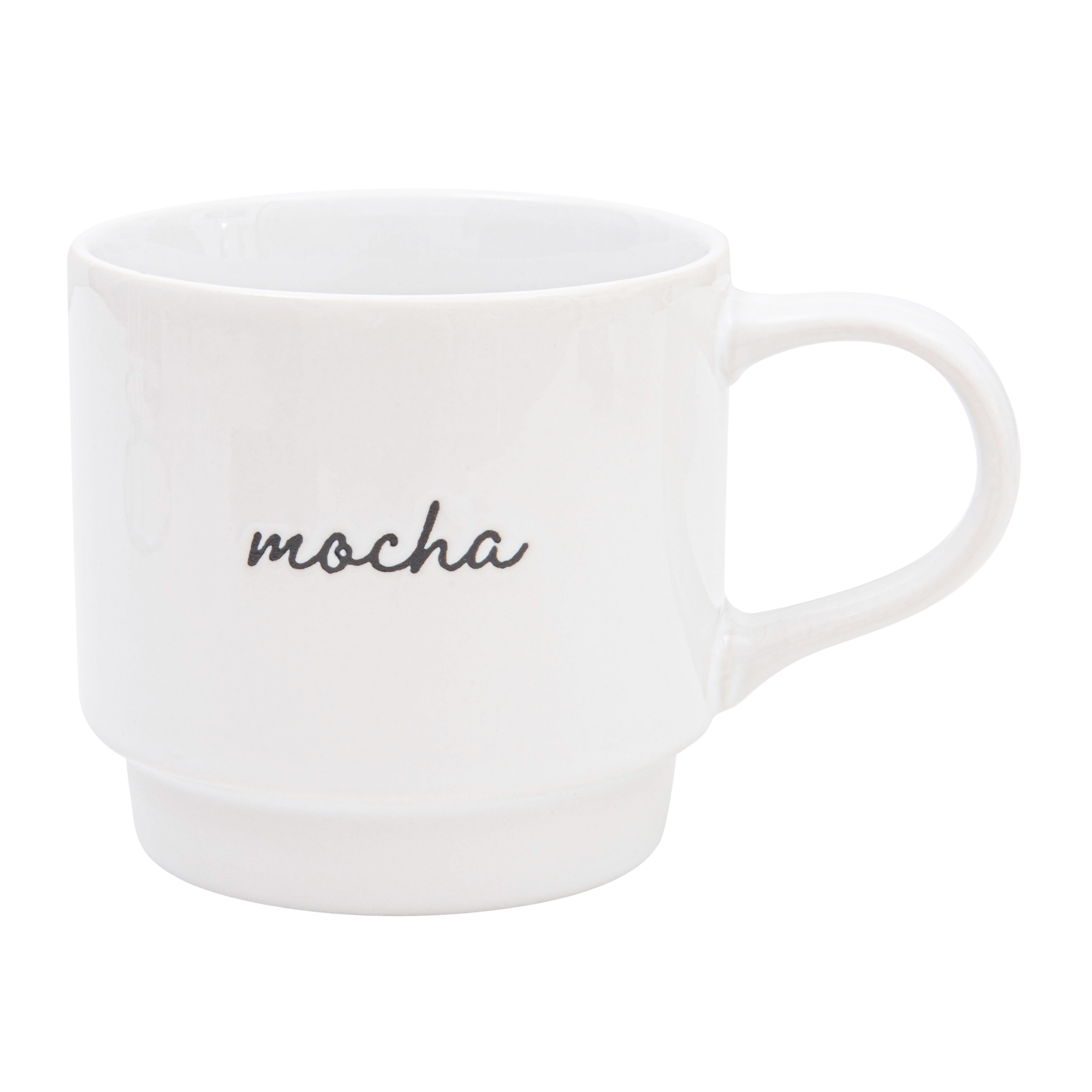 HomeTrends Mugs Empilable Emsemble 4 pièces avec Support en métal argenté