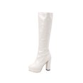 thumbnail image 2 of LSLJS Bottes à Talons Hauts Jusqu'aux Genoux pour Femmes, Bottes à Talons Hauts Jusqu'aux Genoux pour Femmes Mode Multicolores à Talon Épais à Bout Rond, Bottes Jusqu'aux Genoux pour Femmes, 2 of 6