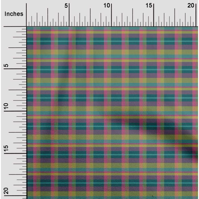 oneOone Silk Tabby Fabric Madras Check Print Sewing Fabric BTY 42 Inch Wide