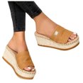 thumbnail image 4 of LSLJS Sandales Compensées Décontractées de Mode pour Femmes Dames Chaussures Pantoufles d'Extérieur, Pantoufles pour Femmes, 4 of 9