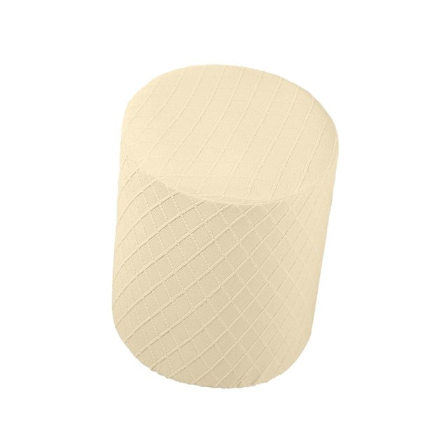 Round Stretch Ottoman Slipcovers Footrest Sofa Cover Foot Stool Stool Furniture Protector Covers Cream Yellow
