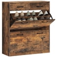 thumbnail image 1 of HOMCOM Armoire d'Entrée avec 2 Tiroirs Basculants pour 12 Paires de Chaussures Brun, 1 of 10