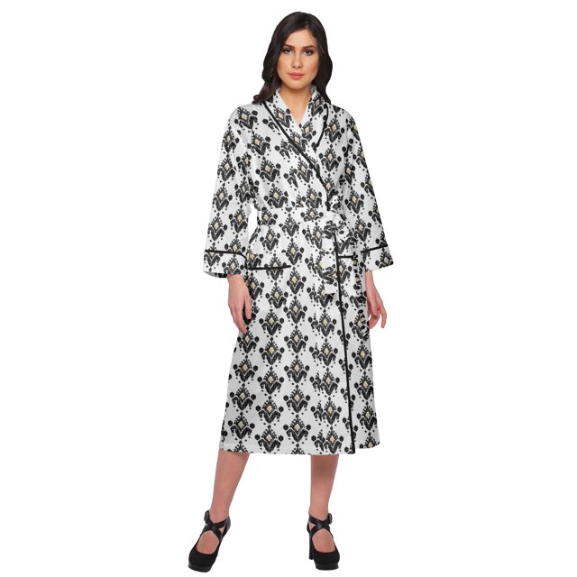 Moomaya Printed WoMen's Robe Dressing Gown With Pockets Bath Robe Girls
