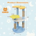 thumbnail image 2 of Costway 29" Cute Modern Cat Tree with Star & Moon Shaped Platforms, Jute Scratching Posts Blue, 2 of 10