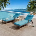 thumbnail image 1 of Gaderth Set of 2 Patio Chaise Lounge Chairs, Rattan Folding Outdoor Recliners with 5-Position Backrest, Cushions, Pillows and Wheels for Poolside, Deck, Porch, Backyard, 1 of 7