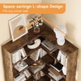 thumbnail image 4 of Industrial Corner Bookshelf 6-Tier | 35.2" L-Shaped Tall Bookcase for Living Room, 4 of 7