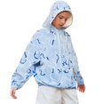 thumbnail image 1 of Kids Sun Protection Zip Hoodie Lightweight Long Sleeve Rash Guard with Hood Swim Cover Up Sky Blue 3 Years-4 Years, 1 of 4