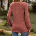 thumbnail image 4 of CEHVOM T-shirt à Manches Longues pour Femmes Col Rond Rayé Mat Couleur Unie avec Boutons en Solde, 4 of 4
