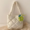 thumbnail image 1 of Sac Fourre-Tout Matelassé pour Femmes, Léger, à Poignée Supérieure, Sac Cabas avec Pendentif, 1 of 9