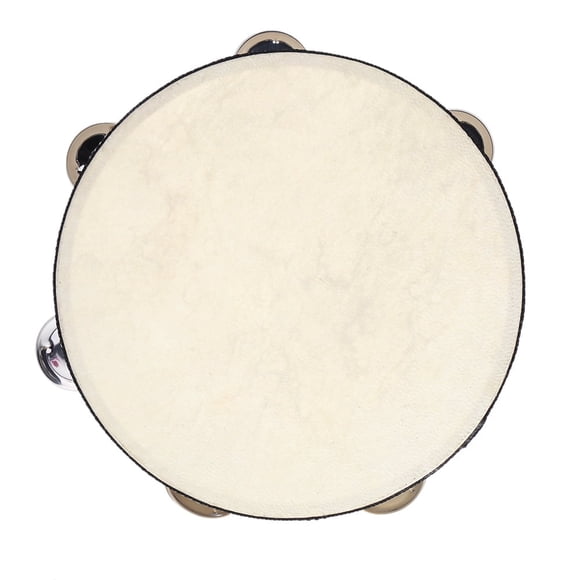 MesaSe Tambourin à Main 8” Cloche en Bouleau Métal Jingles Jouet Éducatif Musical pour Fête KTV Jeux pour Enfants