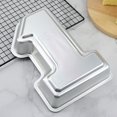 thumbnail image 3 of Oleegame 2PC Cookie Mold First Birthday Cake Pan Kids 3D Number One Cake DIY Decorating Tool Silver, 3 of 3