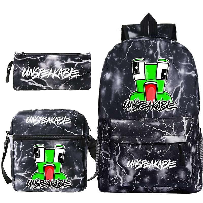3pcs/set Unspeakable Satchel Anime Printed School Bag Backpack With Pencil Bag Messenger Bag