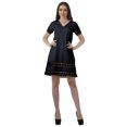 thumbnail image 1 of Moomaya Short Sleeve Tunic Womens Cocktail Dresses Solid Cotton Flex Dress, 1 of 5