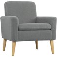 thumbnail image 1 of HOMCOM Fauteuil d'Appoint Teddy Rembourré Fauteuil Moderne avec Pattes en Bois Gris, 1 of 10
