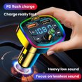 thumbnail image 1 of Car Bluetooth 5.0 FM Transmitter PD 18W Type-C Dual USB 4.2A Fast Charger LED Backlit Atmosphere Light MP3 Player Lossless Music, 1 of 4