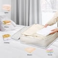 thumbnail image 1 of Meitianfacai Folding Plastic Storage Box For Storage Under The Bed Odorless Moistureproof Trash Can Suitable For Pillows Coats Blankets White Translucent, 1 of 7