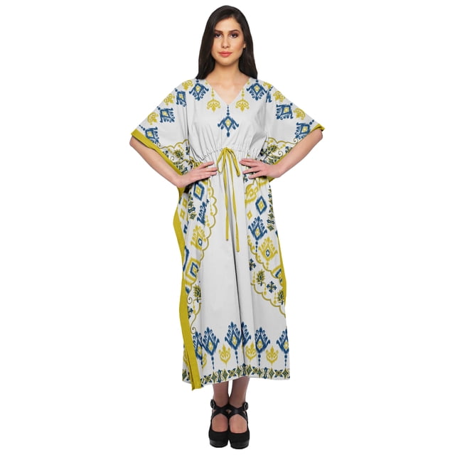 Moomaya Caftan pour Dames Tenue de Détente des Fêtes Robe Maxi Robes Africaines pour Femmes