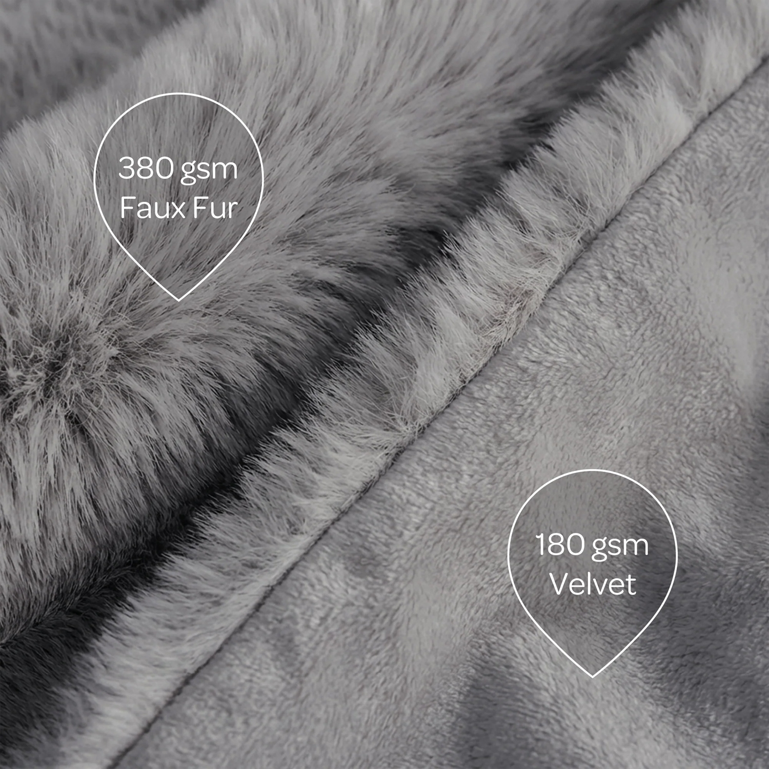 Couverture pour animaux de compagnie Instachew Pixie Throw pour chats et chiens, grise