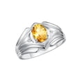 thumbnail image 3 of RYLOS Men's Rings 14K White Gold Rings Classic Designer Style 9X7MM Oval Gemstone &  Diamond Ring Citrine November Birthstone Rings For Men Size 11, 3 of 7