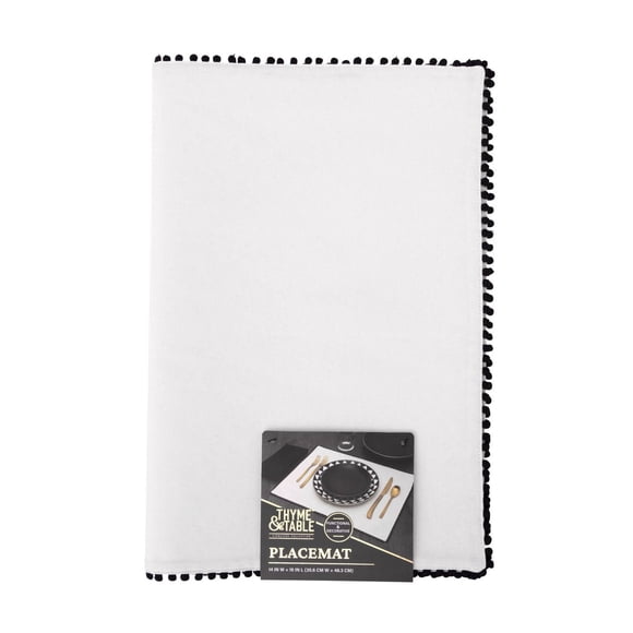 Thyme & Table Placemat, White Pom