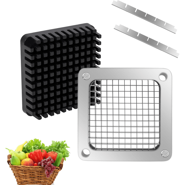 JP 1/4'' Replacement Chopper Blade & Pusher - For Vegetable, Fruit & French Fry Cutting Machines, Silver