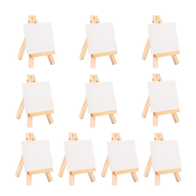 veasfak 10Pcs Mini Wooden Easel. Natural Craft for Business Card, Displaying Photos,