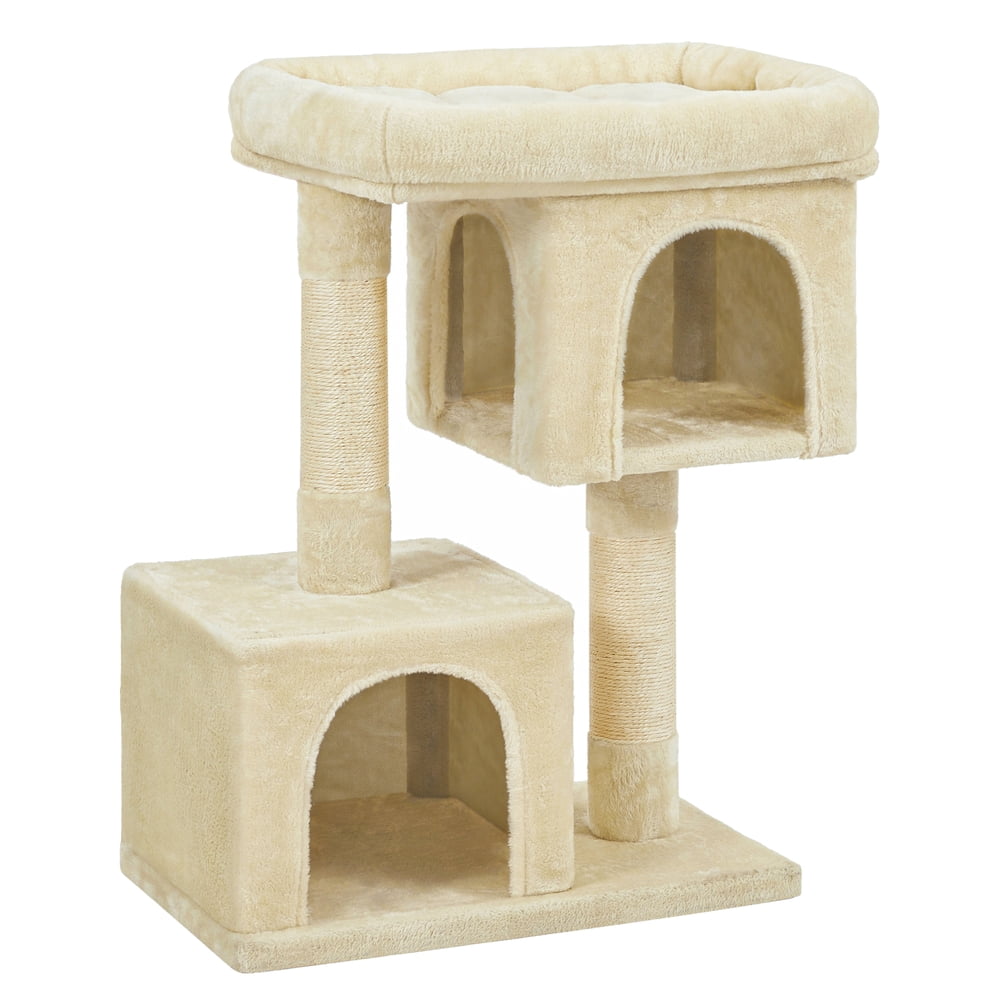 Cat Tree for Large Cats, Multi-Level Condo with Sisal Scratching Post, 23.6 x 15.7 x 31.3 inches, Beige