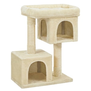 Arbre de chat pour les grands chats, Condo multi-niveau avec poste de scratching sisal, 23.6 x 15.7 x 31.3 pouces, Beige