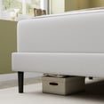 thumbnail image 4 of Full Bed Frame, Full Size Platform Bed With Fabric Upholstered Headboard, White, 4 of 5