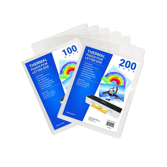 Thermal Laminating Pouches, Letter Size (9â? x 11.2â?), 3 Mil Thickness, Clear High Gloss Laminator Sheets, 200-Pack, Royal Sovereign(RF03LETR0200)