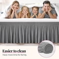 thumbnail image 2 of CNKOO Ruffled Grey King Size Bed Skirt  Dust Ruffle for King Bed with 15” Drop  Soft and Solid Microfiber  Classic Style  California King  Silver Gray Bedskirts, 2 of 8