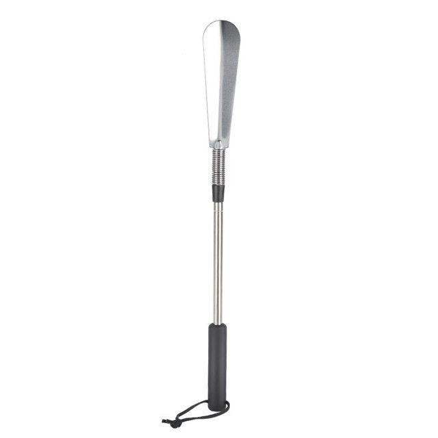 Shoe Horns, Collapsible Stainless Steel Shoe Horn with a telescopic design, adjustable from 16.2 inches to 30.9 inches. Features a flexible spring for easy foot entry from any angle, a non-slip rubber handle for a secure grip, and a lightweight, portable build. Suitable for individuals with back pain, pregnancy, arthritis, or mobility issues. Protects shoes and feet from damage.