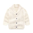 thumbnail image 2 of Posijego Cardigans for Baby Boys Cable Knit Open Front Sweater Toddler Little Boys Button up Cardigan Jacket, 2 of 3