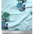 thumbnail image 1 of Soimoi Rayon Crepe Fabric Leaves & Floral Block Decor Fabric Printed Yard 46 Inch Wide, 1 of 3