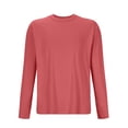 thumbnail image 3 of HAiming Men's Long Sleeve Shirts Casual Solid Color Round Neck Pullover Base Tops Plus Size Soft Pajamas Loungewear, 3 of 5