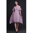 thumbnail image 2 of Bimba Butterfly Printed Womens Ruffle Front Cold Shoulder Swing Shift Dress-Large, 2 of 6