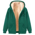 thumbnail image 2 of LOVZFMLL Jackets for Women's Fashionable Printed Fleece Hooded Sweatshirt Jacket, 2 of 4