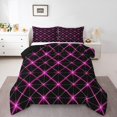 thumbnail image 2 of Erosebridal Geometric Abstract Bedding Toddler Comforter Set, Hot Pink Down Comforter, Bling Minimalst Decor , Ultra Soft 2pcs, 2 of 8