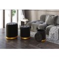 thumbnail image 4 of 3pc Velvet Storage Ottoman Set, Black, 4 of 7