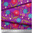 thumbnail image 3 of Soimoi Poly Georgette Fabric Leaves & Floral Artistic Decor Fabric Printed Yard 52 Inch Wide, 3 of 5