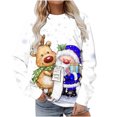 thumbnail image 2 of Chandail à Capuche de Noël pour Femmes Manches Longues Décontracté Impression de Noël Col Rond Chandail Tunique Automne en Liquidation, 2 of 5