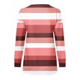 thumbnail image 5 of Chandails à Capuchon Mode pour Femmes 2023 Hauts Automne Manches Longues Ample Chandail à Enfiler Chemise Chic Décontracté Dames Rayé Col Rond Chandails 50 % de Rabais Liquidation Costumes d'Halloween/Noël, 5 of 5
