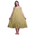 thumbnail image 1 of Bimba Robe de Nuit Sans Manches d'Automne à Feuilles Vert Olive pour Femmes, Coton Imprimé, Vêtement de Nuit pour Dames, Vêtement de Sommeil XXX-Large, 1 of 6