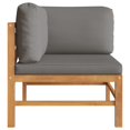 thumbnail image 2 of vidaXL Corner Sofa with Dark Grey Cushions Solid Teak Wood, 2 of 5
