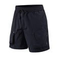 thumbnail image 2 of Sentmoon Cargo Shorts for Men Elastic High Waist Athletic Shorts with Zipper Pockets Men Loose Drawstring Solid Color 2025 Summer Golf Shorts Trendy for Sports Practice Black XXXXL, 2 of 6